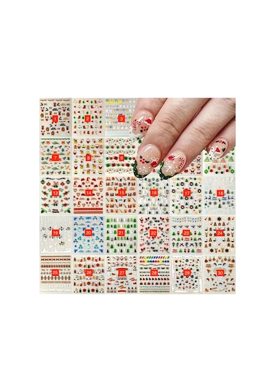 No.16 - 3d Tasarım Yapışkan Sticker Tırnak Dövmesi Nail Art