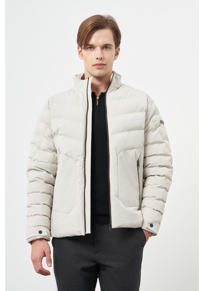 İmza Taş Rengi Dolumlu Hakim Yaka Slim Fit Dar Kesim Klasik Mont 1007245153 TAŞ RENGİ Taş
