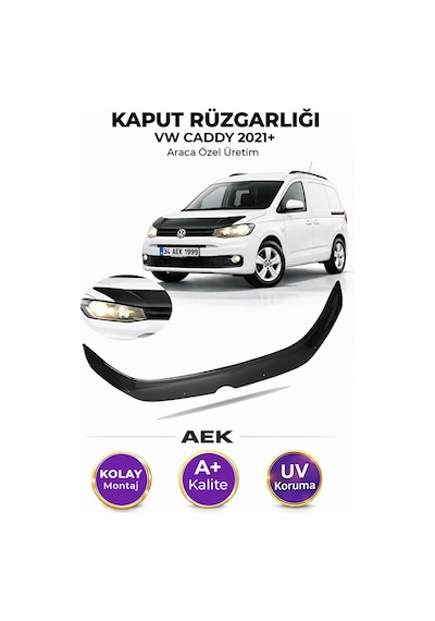 Volkswagen Caddy 2021+ Araca Özel Üretim "4mm" Kaput Rüzgarlığı A