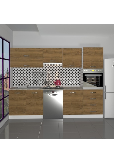Decoraktiv Elite 280yq Ankastre Boy Dolaplı Mdf Hazır Mutfak Dolabı - Tezgah Dahil - Naturel Pera Meşe Decoraktiv Elite 280yq Ankastre Boy Dolaplı Mdf Hazır Mutfak Dolabı - Tezgah Dahil - Naturel Pera Meşe