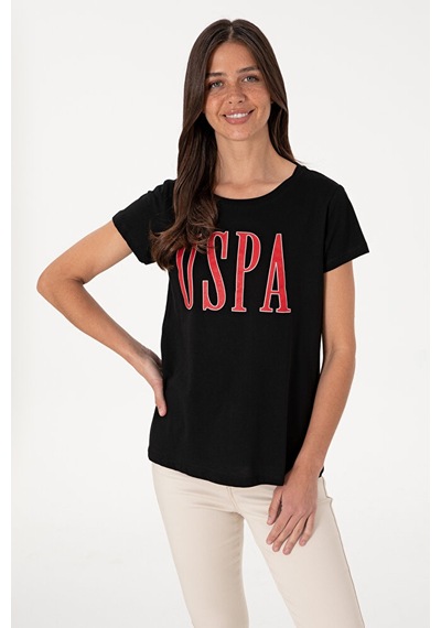 U.S. Polo Assn. Kadın Bisiklet Yaka Tişört 50305842-vr013 Siyah