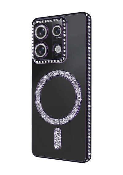 Newface - 432 - Xiaomi Redmi Note 13 Pro 4g Joke Simli Magneticsafe Kılıf - - Csmo-tex - Derin Mor
