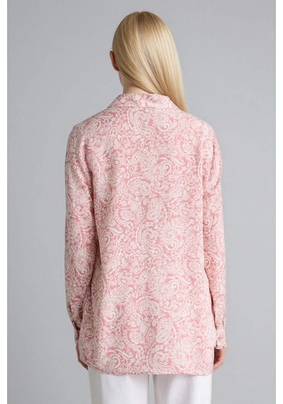 Defacto Loose Fıt Gömlek Yaka Baskılı Uzun Kollu Tunik T0609az26sppn623 Pembe-pn623