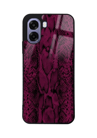 Oppo A6t Pink Deri Tasarımlı Glossy Telefon Kılıfı Pembe