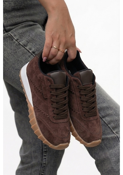 Tw Tonny White New York-048 Deri Spor Yürüyüş Günlük Sneaker Ayakkabı Kahverengi
