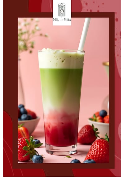 Çilek Aromalı Matcha Tozu 25g, Strawberry Matcha Powder