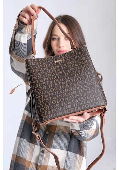 Just Polo Ayarlanabilir Uzun Askılı Kadın Çanta Cüzdan Seti Kahverengi Taba 75710175