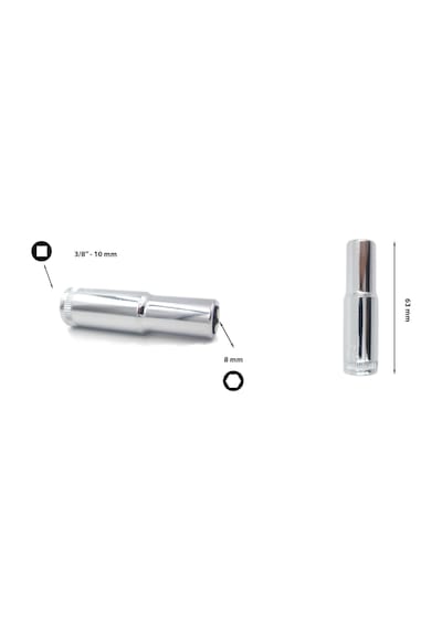 Ceta Form 8 mm 3/8” 6 Köşe Derin Lokma Anahtar C14-H08