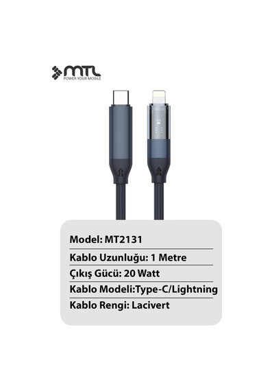 Type-c To Lightning Hızlı Şarj Ve Data Kablosu - 20w Pd Örgülü Mt-a2131
