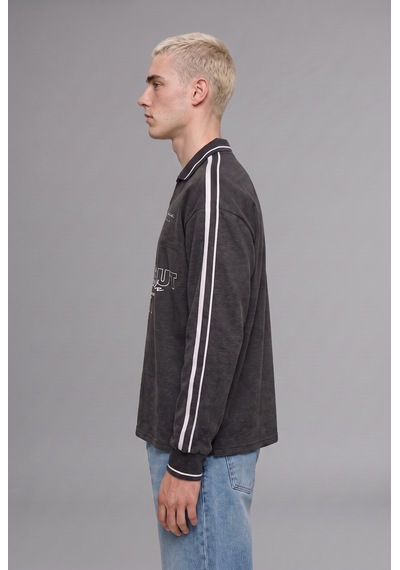 Defacto Boxy Fıt Polo Yaka Baskılı Sweatshirt H4884ax26auar216 Antrasit-ar216