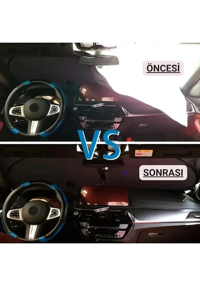 Polham 150x70 Cm Universal Araç İçi Ön Cam Güneş Koruyucu Branda, Sedan, Suv Ve Hatchback Uyumlu, Uv Engelleyici