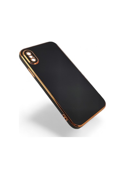 Apple Uyumlu iPhone X/xs Kenarları Parlak Altın Renkli Lazer Kılı