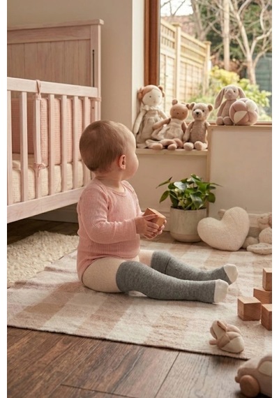 Cocole Socks Erkek Bebek Külotlu Çorabı 3'lü Set Pamuklu Gri 0-24 Ay Çok Renkli