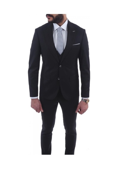 Jan Carlucci Slimfit Yelekli Drop 6 Takım (513704084) Siyah