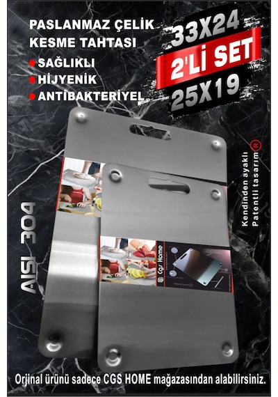 Büyük-küçük Paslanmaz Çelik Kesme Tahtası Ayaklı 304