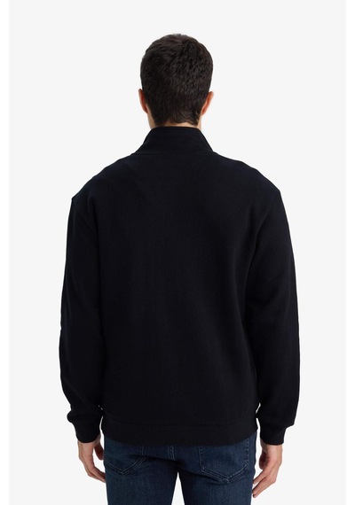 Defacto Dik Yaka Yarım Fermuarlı Sweatshirt F9323ax26spbk81 Siyah-bk81