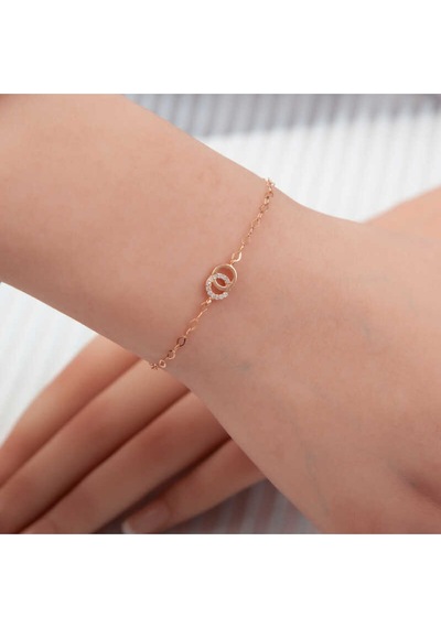 Casera's Gümüş Rose Birleşik Halkalar Kadın Kolye Csr2184782 Gümüş