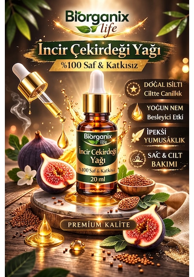 Life İncir Çekirdeği Yağı 20 Ml %100 Saf & Yoğun Cilt Bakımı
