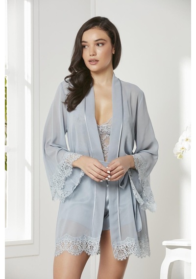 Pierre Cardin 4lü Gecelik Sabahlık Şort Çeyiz Set 7005 Mist Mist