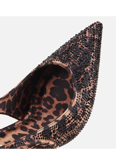 Hotiç Kadın Kahverengi Taşlı Arkası Açık Stiletto