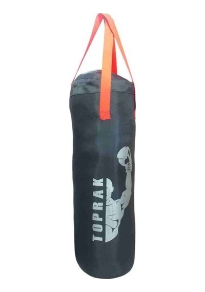 Boks Torbası Eldiven Ve Karabina Hediyeli İçi Dolu 60x22cm Füme Çok Renkli