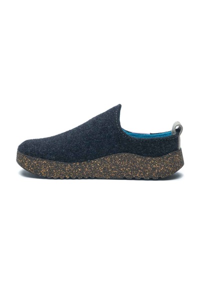 Comfortfusse Olwen-w - Kadın Ortopedik Yün Keçe Ev Ayakkabısı Koyu Gri Yün