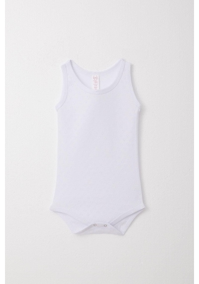 Breeze Kız Bebek Çıtçıtlı Atlet Zıbın Body Jakarlı Kalp Desenli 9 Ay-3 Yaş, Beyaz Beyaz