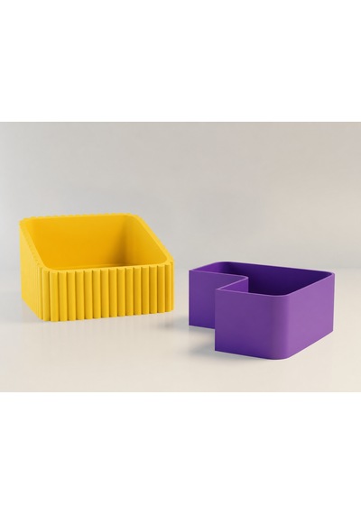 3d Baskı Fıstık Kasesi - Çift Hazneli Kabuk Ayırıcı Sunum Kasesi - Sarı Mor Diğer