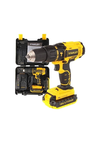 Stanley SBH20D2K-TR 18V 2Ah Li-Ion Kömürsüz Çift Akülü Darbeli Matkap