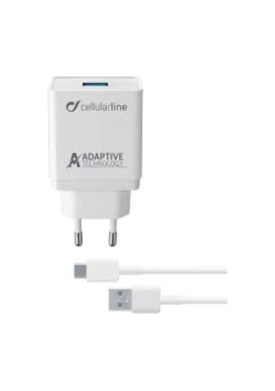 Cellularline Type-C Seyahat Şarjı 15W Kablo+Adaptör (Achsmkıt15Wt Cellularline Type-C Seyahat Şarjı 15W Kablo+Adaptör (Achsmkıt15Wt