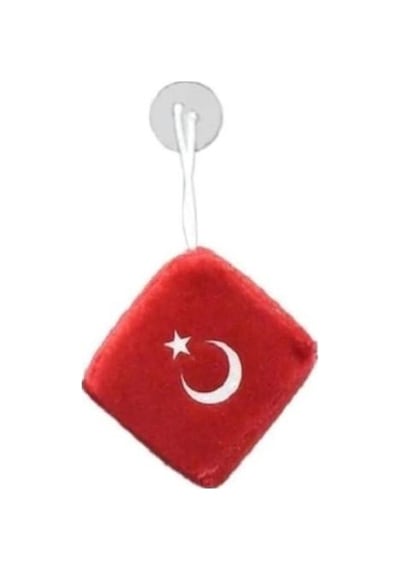 Oto Motto Asmalı Ay Yıldız Bayrak Peluş Zar Küp 2 Adet
