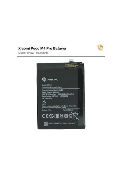 Xiaomi Poco M4 Pro Uyumlu Güçlendirilmiş Batarya Bn5c 5000 Mah Pil Telefon Bataryası Battery