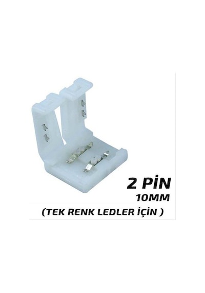 10 Adet 10Mm 2 Pin Üç Çipli Şerit Led Ekleme Aparatı Birleştirici