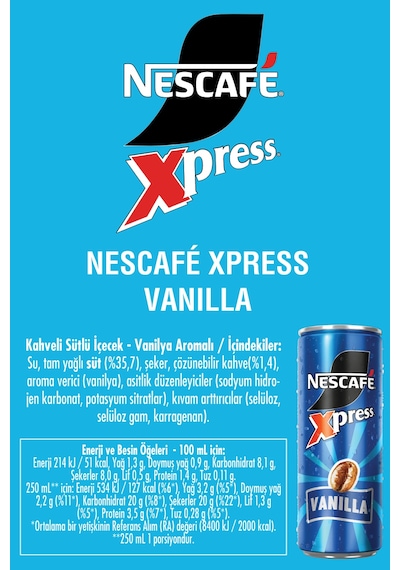 Nescafé Xpress Vanilla Soğuk Kahve 250ml X24 Diğer