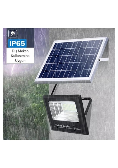 Cata 120 Watt Beyaz Işık 1200 Lümen Kumandalı Solar Projektör Led Projektör Dış Mekana Uygun Ct-4648