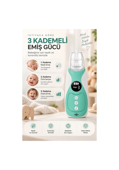 Robeve Auhma Elektrikli Bebek Burun Aspiratörü 3 Kademeli Burun Temizleme Cihazı, 3 Gıda Sınıfı Silikon Başlıklı, Rahatlatıcı Müzik Destekli, Sökülebilir Kolay Temizlenebilir Şarjlı Nazal Aspiratör Robeve Auhma Elektrikli Bebek Burun Aspiratörü 3 Kademeli Burun Temizleme Cihazı, 3 Gıda Sınıfı Silikon Başlıklı, Rahatlatıcı Müzik Destekli, Sökülebilir Kolay Temizlenebilir Şarjlı Nazal Aspiratör