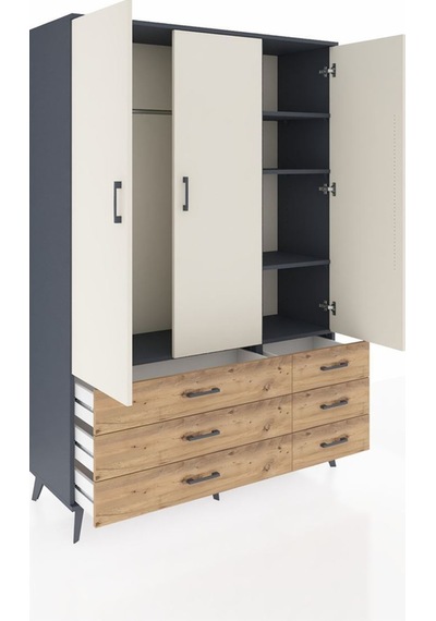Hyperion Dolap 5 Raflı 6 Çekmeceli Tek Askılı 132x44x195 Antrasit-aytaşı/çam Aytası/atlas Çam Hyperion Dolap 5 Raflı 6 Çekmeceli Tek Askılı 132x44x195 Antrasit-aytaşı/çam Aytası/atlas Çam