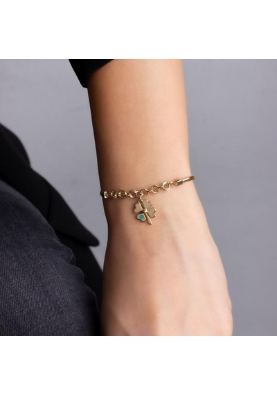 Altın Yonca Bileklik BL0025 Sarı Altın
