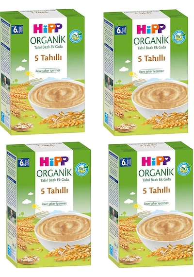 Hipp Organik 5 Tahıllı 6+ Ay Kaşık Maması 4 x 200 G