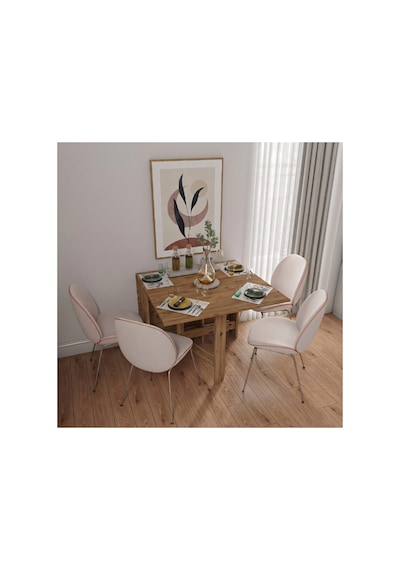 Pratik Katlanır - Açılır Kapanır Dikdörtgen Mutfak Yemek Çalışma Masası - 145 Cm X 90 Cm - %100 Mdf Atlantik - Çam