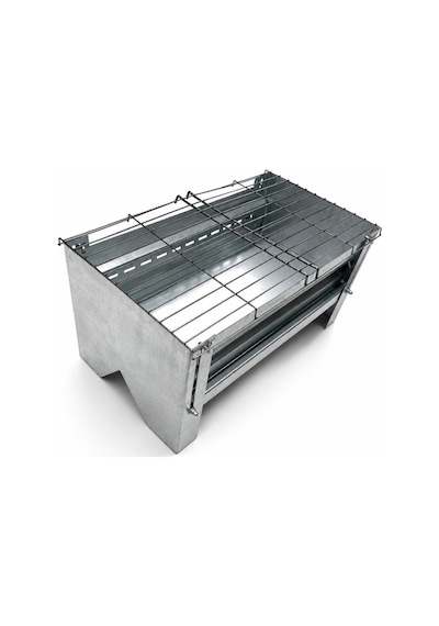 Omnipazar Portatif Taşınabilir Katlanır Galvaniz Paslanmaz Mangal Gri