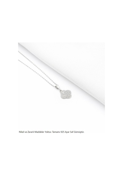 Brezza Lusso Jewelry Timeless Series Zirkon Taşlı Gümüş Zarif Yaprak Kolyesi Gümüş