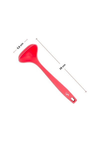 Lurch - Platin Silikon Sos Kepçesi 28 Cm Somon - Yanmaz, Yapışmaz, Bükülmez, Çizmez, Tat Ve Koku Bırakmaz - 240075