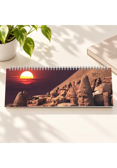 Lizy 2027 Spiralli Masa Takvim 12x33 Cm Manzara