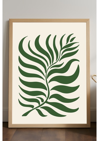 Leafsong Ahşap Çerçeveli Poster, Dekoratif Sanatsal Duvar Tablosu