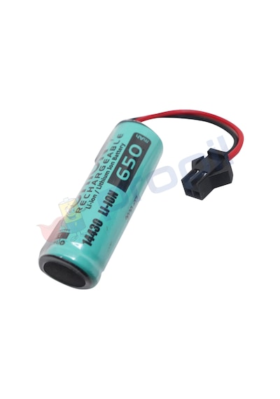 3.7V 14430 Li-On Oyuncak Araba Pili Siyah Soketli 14Mm Çap 43Mm U