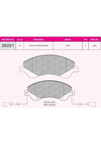 BESER 39201 Ön Balata V347 06-11 2,3-16V2,2TDCI-2,4TDCI (Önden Çeker) Fişli