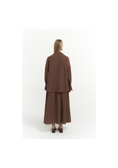 Mai Collection Mai Studios Co. Ambra Kahve Gömlek Etek Takım Kahve