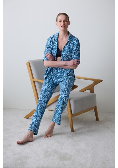 Penti Aging Collagen Leopar Gömlekli Pantolon Pijama Takımı