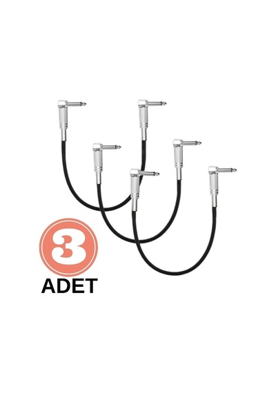 Pedal Bağlantı Kablosu Efekt Pedal Ara Kablosu Çift Jaklı Jack L/l 3 Adet